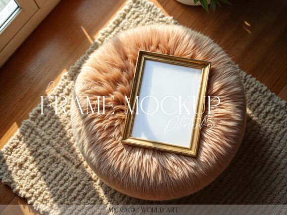 Download Psd Mockup Frame on Padded Stool - Psd mockup frame Collection