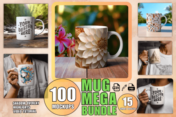 Download Mug Mockup Bundle PSD White Mug Mockups - White mug mockup Collection