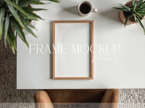 Download Psd Mockup Frame on the Table - Psd mockup frame Collection