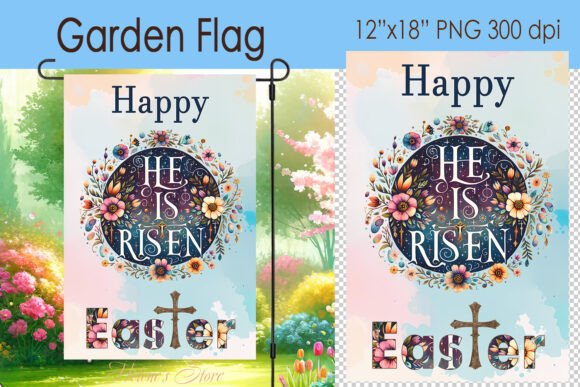 Download Easter Cross Garden Flag Sublimation - Premium Resources