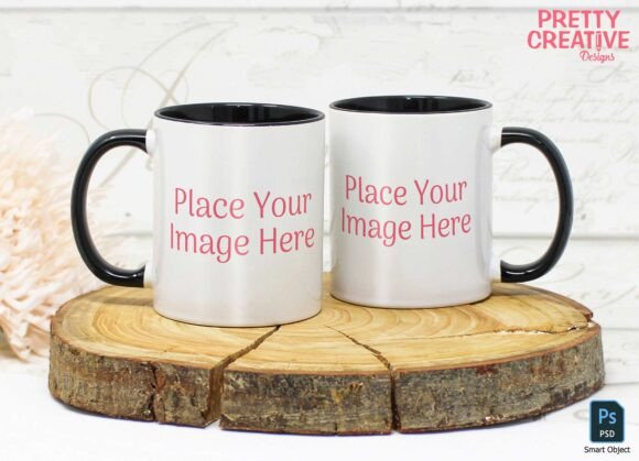 Download Black Handle Twin Mug Smart Mockup - Premium Bundle