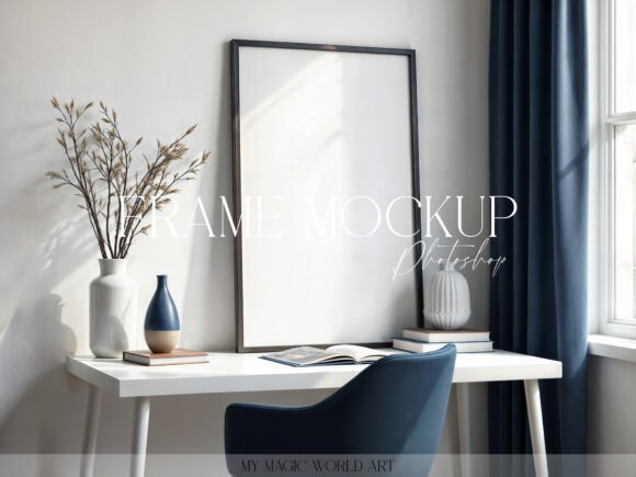 Download Psd Mockup Frame on the Table - Psd mockup frame Collection