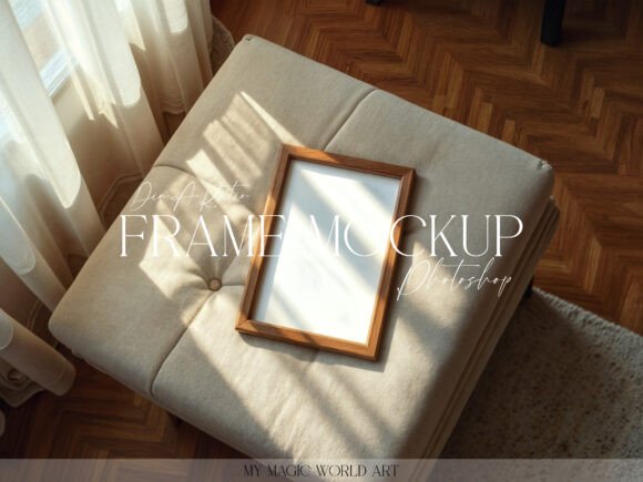 Download Psd Mockup Frame on Padding Stool - Psd mockup frame Collection
