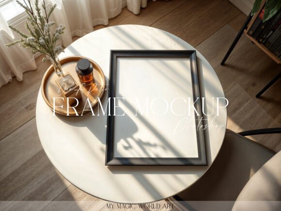Download Psd Mockup Frame on the Table - Psd mockup frame Collection