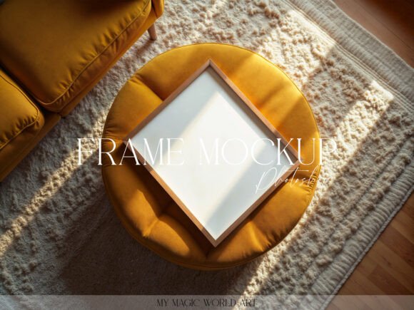 Download Psd Mockup Frame on Padded Stool - Psd mockup frame Collection