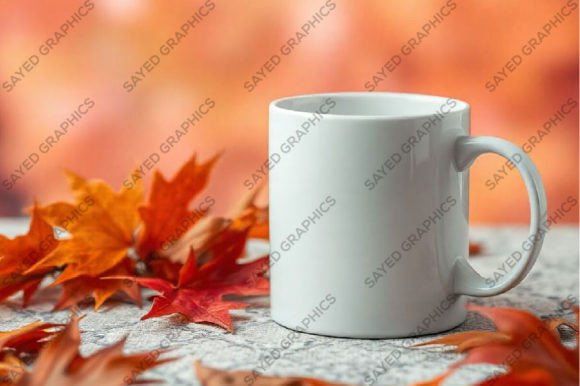 Download White Mug Mockup with Fall Scene PNG - White mug mockup Collection